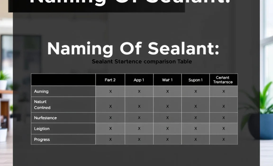 Sealant Performance Comparison Table