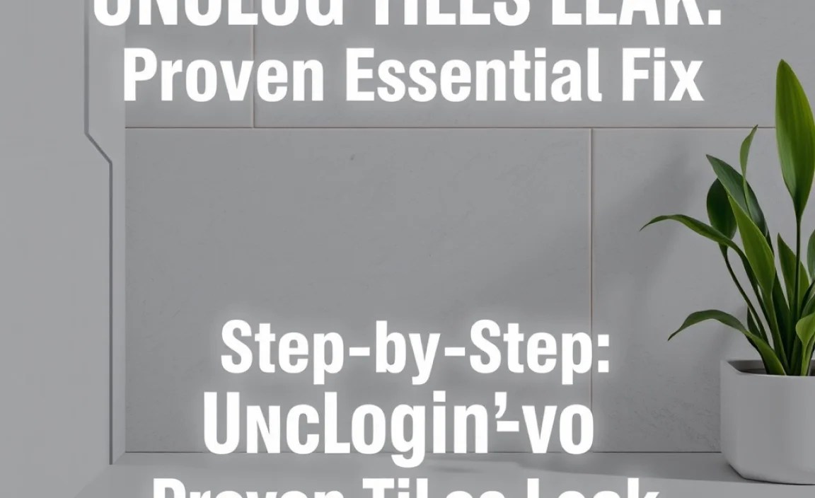 Step-by-Step: Unclogging Your Tiles Leak