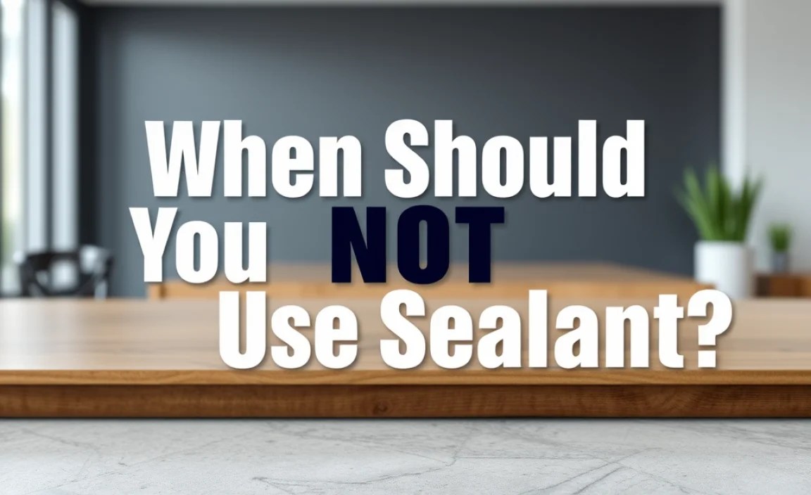 When Should You NOT Use Sealant?