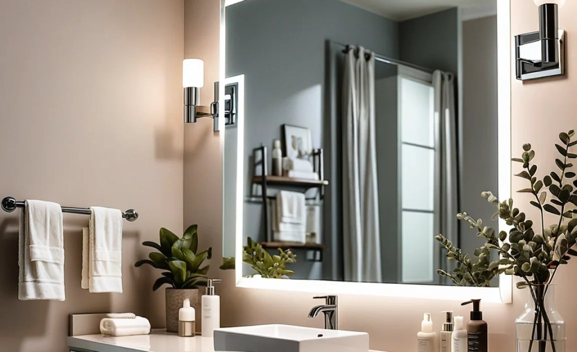 Key Bathroom Mirror Accessories Decor Combo Elements