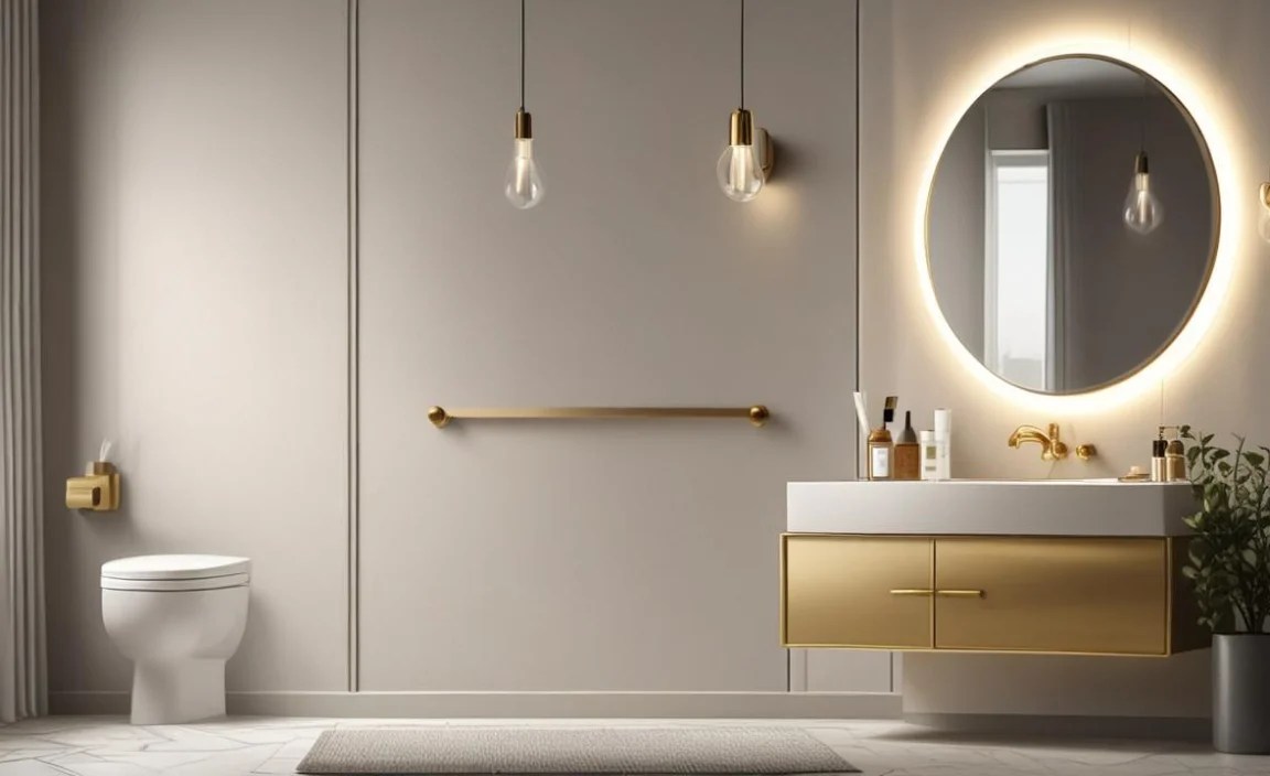 3. Gold Towel Bars and Hooks