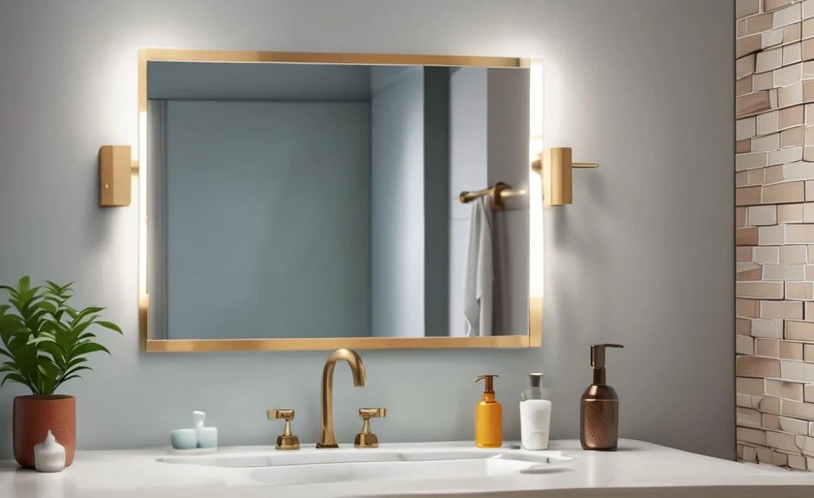 3. Statement Mirror Trays or Shelves (Above or Below)