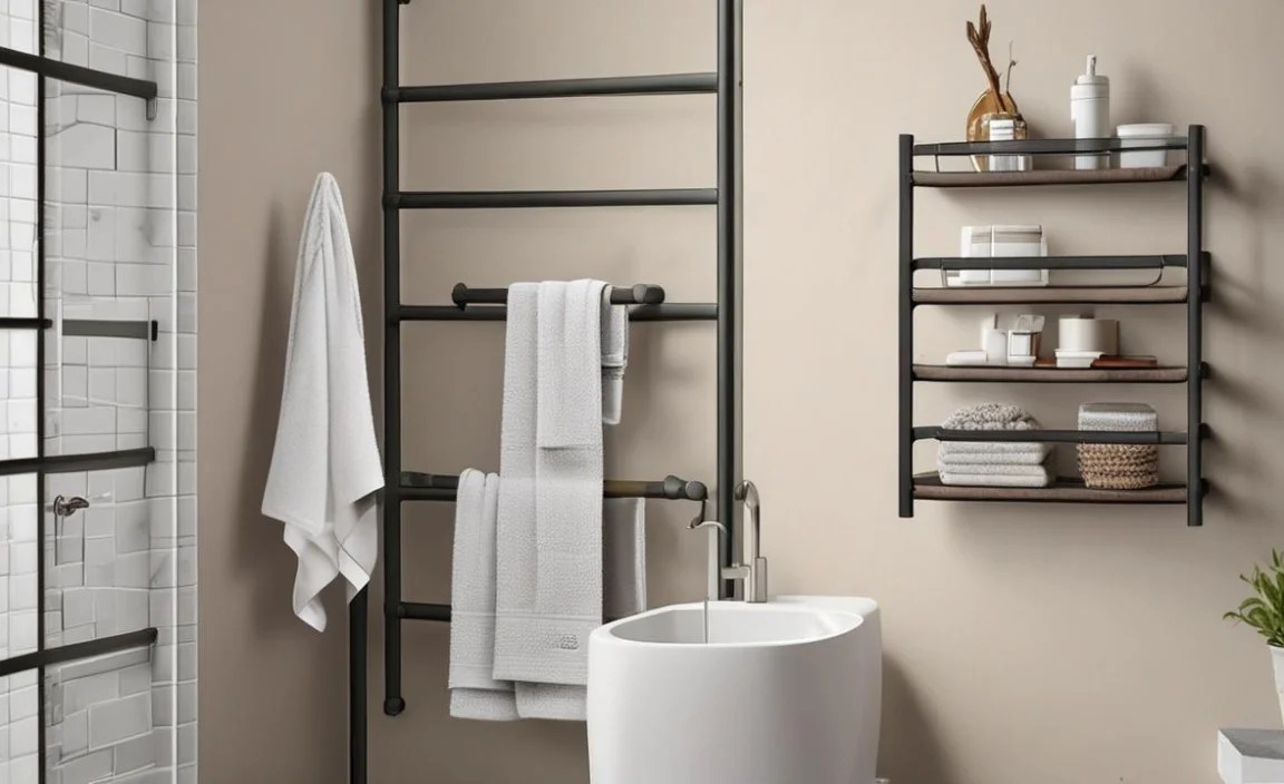 4. Towel Shelves with Bars