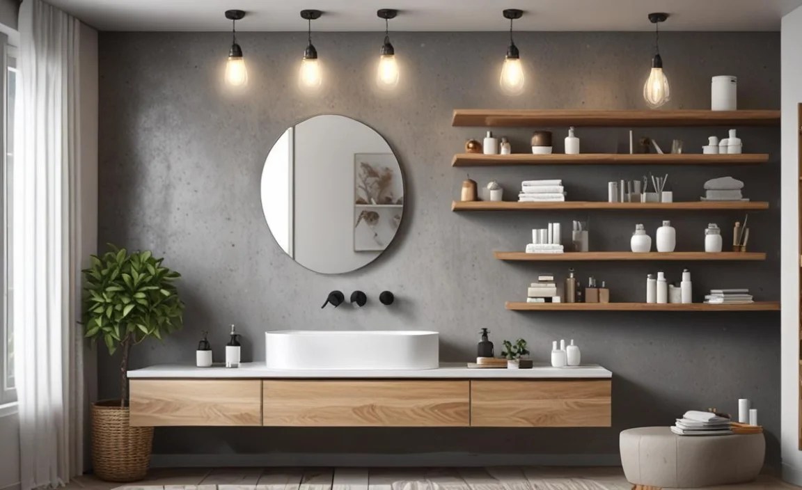 6. Wall-Mounted Cabinets with Shelves