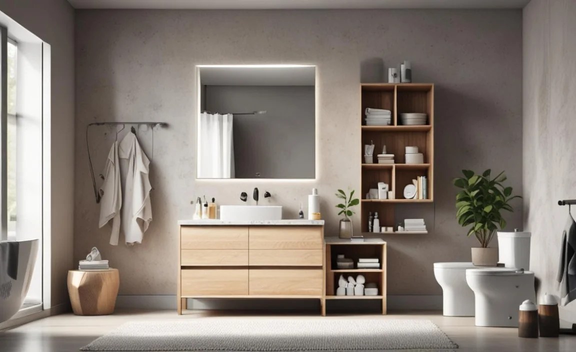 A Wall-Mounted Cabinet with a Mirror