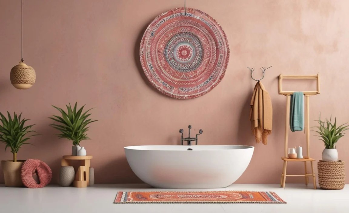Boho Bathroom Accessory Set Colorful: Essential Style
