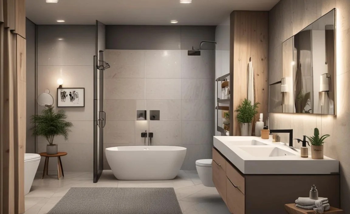 Example Layout for a Large Bathroom (Diagram Concept):