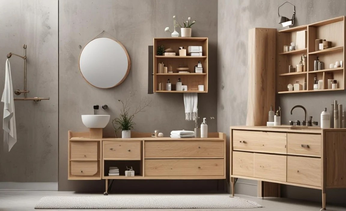 Genius Wooden Storage Solutions for Tiny Bathrooms