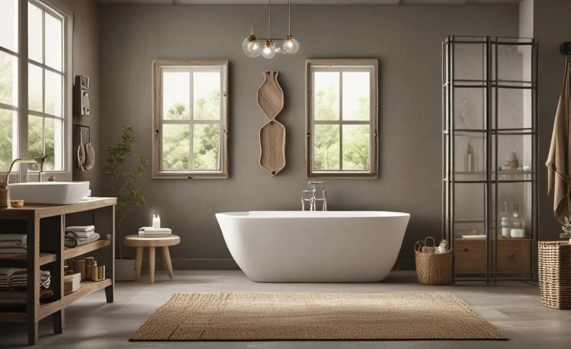 How do I clean rustic bathroom accessories?
