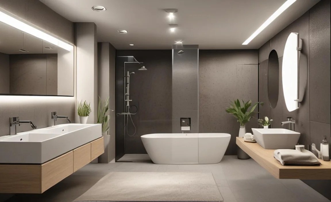 Wall-Mounted Showers and Faucets: Clean Lines