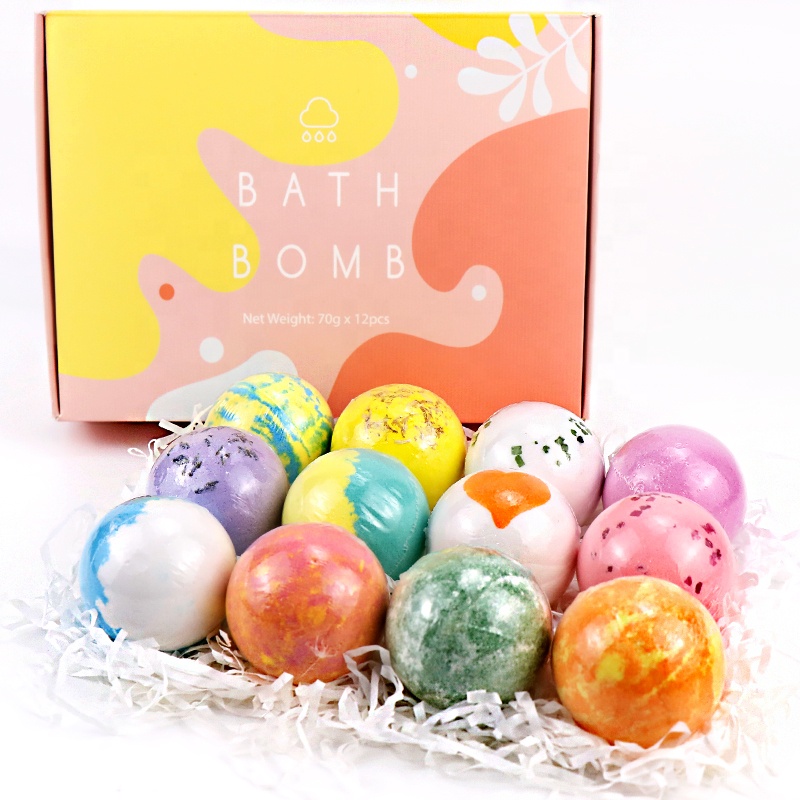 Bath Bombs UK Spa Vegan Natural Set of 12 pcs Bath Salt