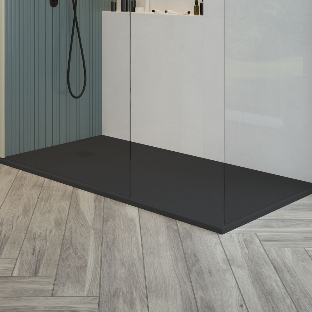 Large Rectangular Black Slate Shower Tray 2000 x 800mm Bathshed