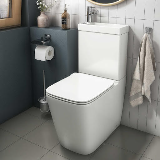 Affine Provence 2in1 Rimless Close Coupled Toilet With Sink On Top