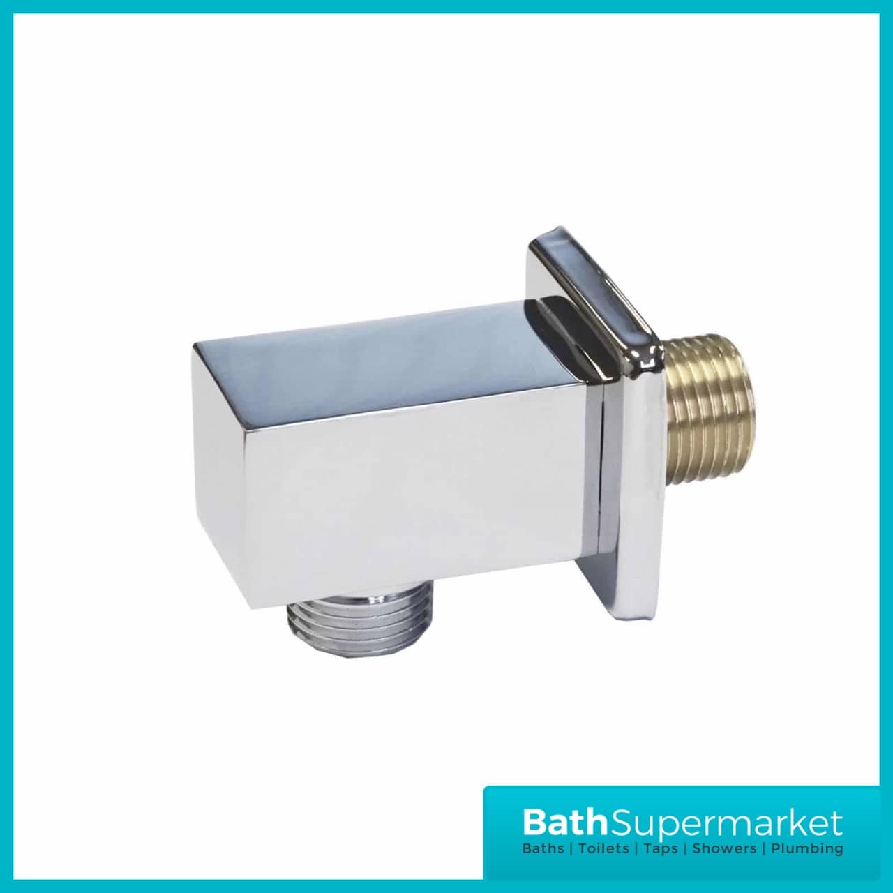 Chrome Square Shower Wall Outlet Elbow BATH SUPERMARKET