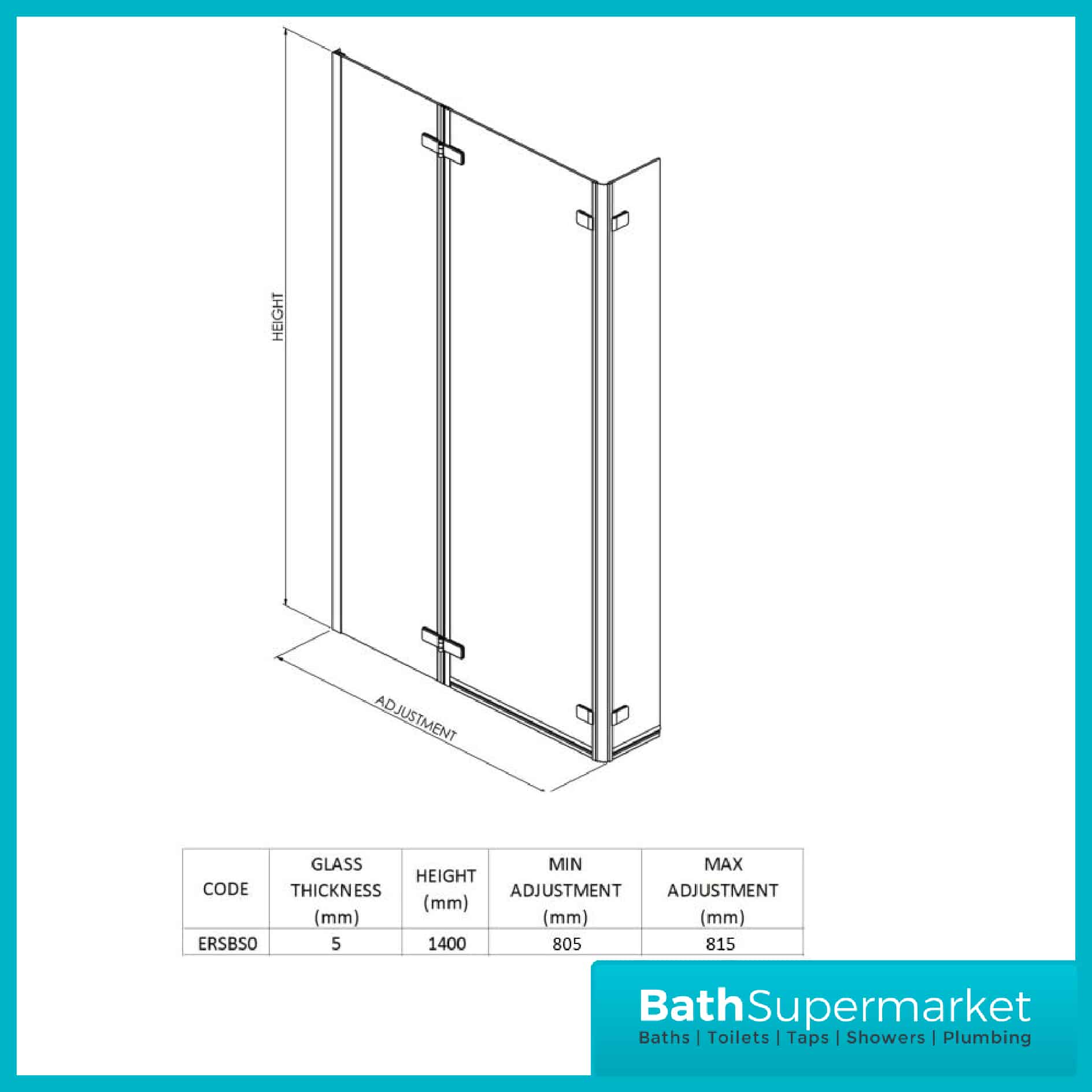 L Shape Bath Screen Flipper Hinged End Panel BATH SUPERMARKET