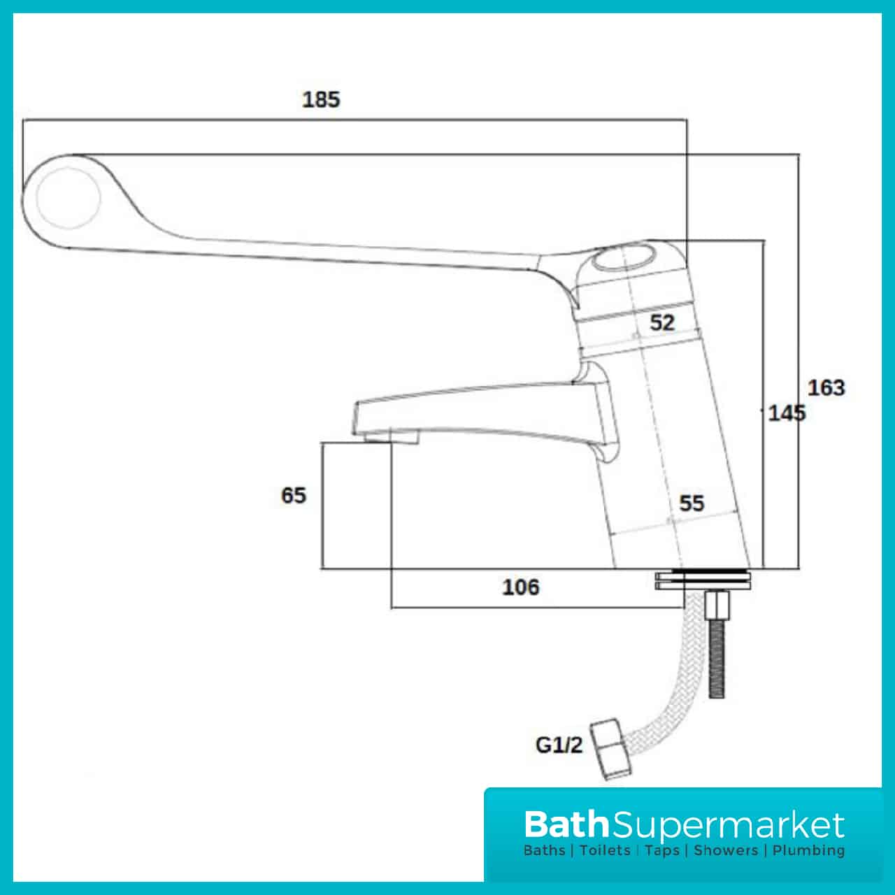 Thermostatic Chrome TMV3 Sequential Lever Mono Basin Mixer Tap BATH