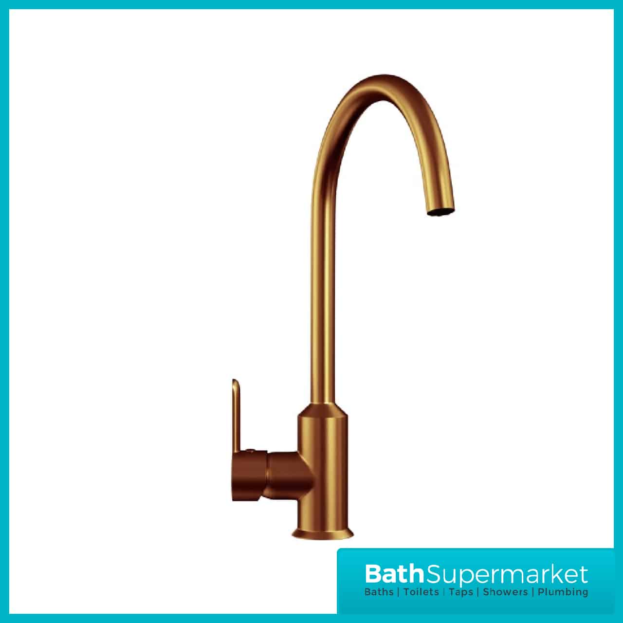 Ellsi Entice Brushed Copper Kitchen Mixer Tap BATH SUPERMARKET
