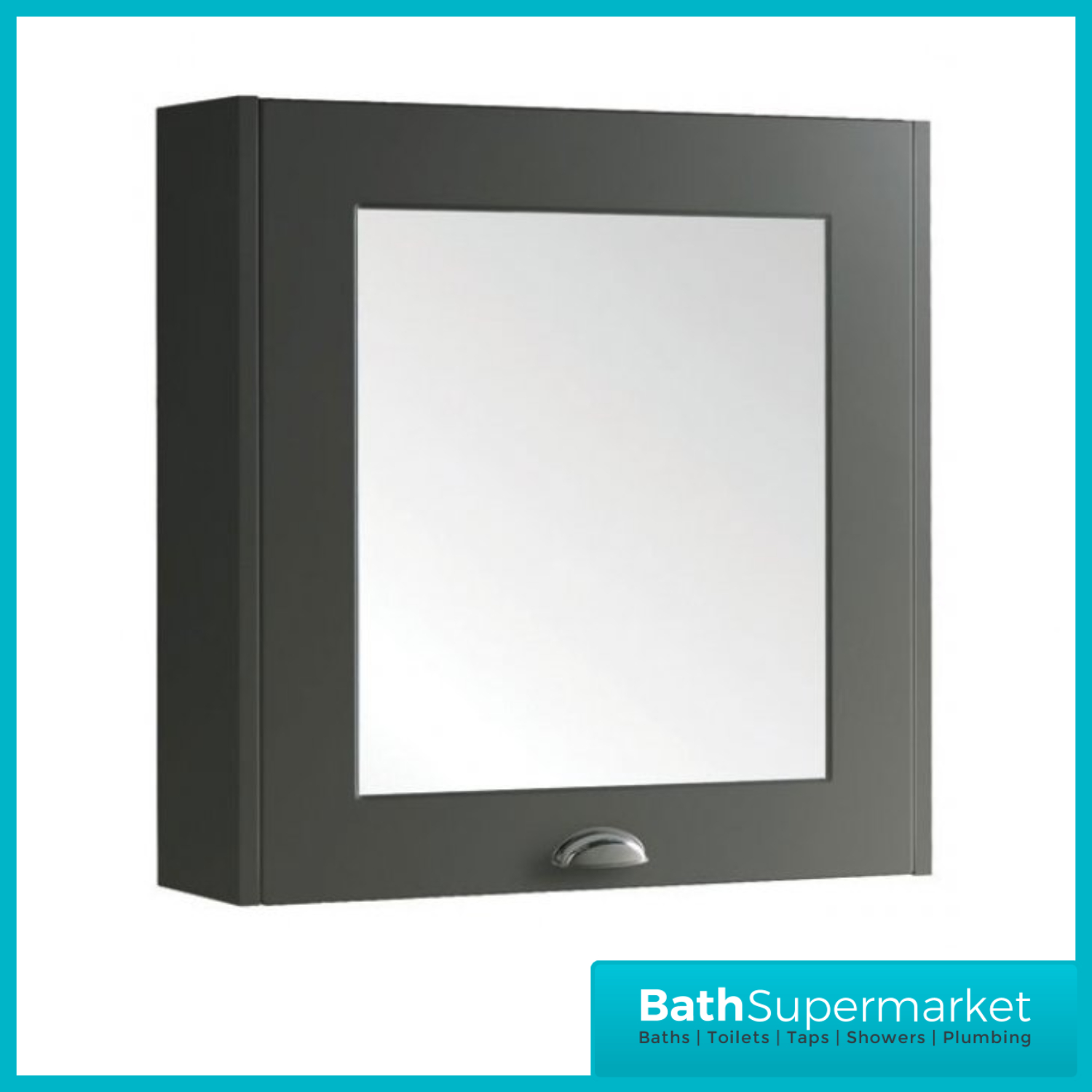 Astley Traditional Matt Grey 1 Door Bathroom Mirror 600mm