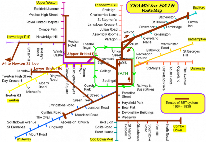 Potential Bath Tram Maps and Rates of Return and how trams address the