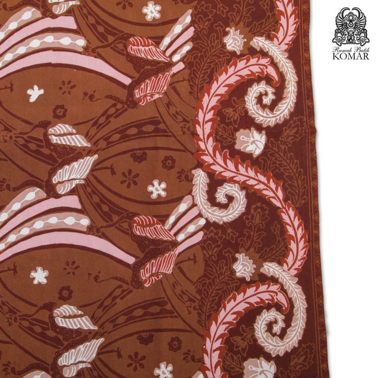 Kain Batik Cap MX2 Motif Merak Ngibing (OR00237) Coklat Rumah Batik Komar