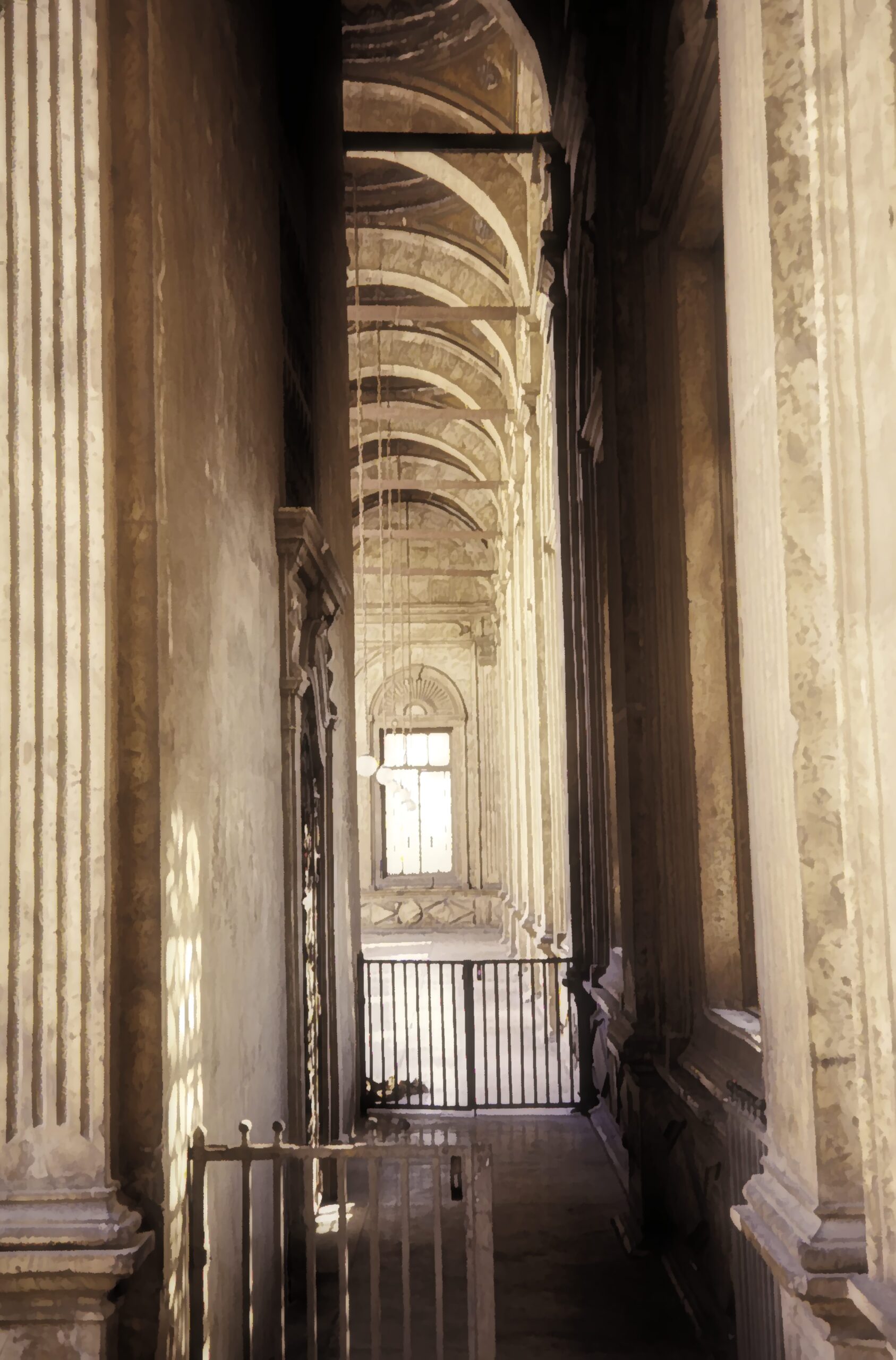 Tall columns in a mosque in Egypt