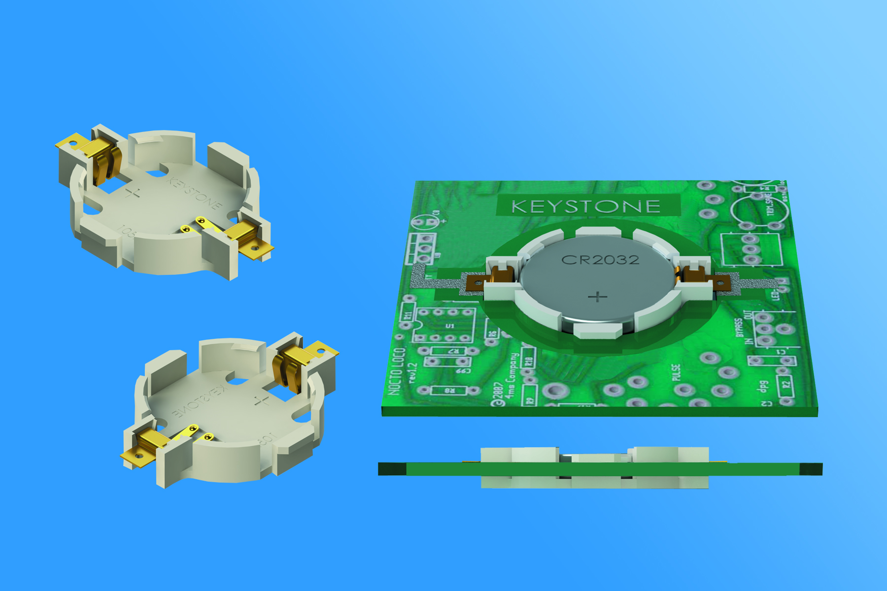 Battery Power Online UltraLow Profile Surface Mount 2032 Coin Cell