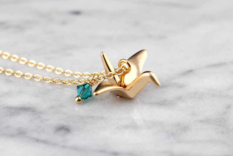 Paper Crane Necklace