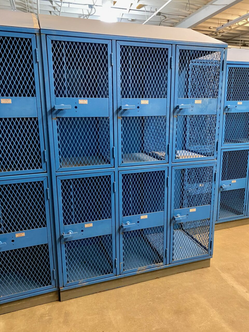 Blue Mesh Gym Lockers 6 doors Bauer Bros Inc.