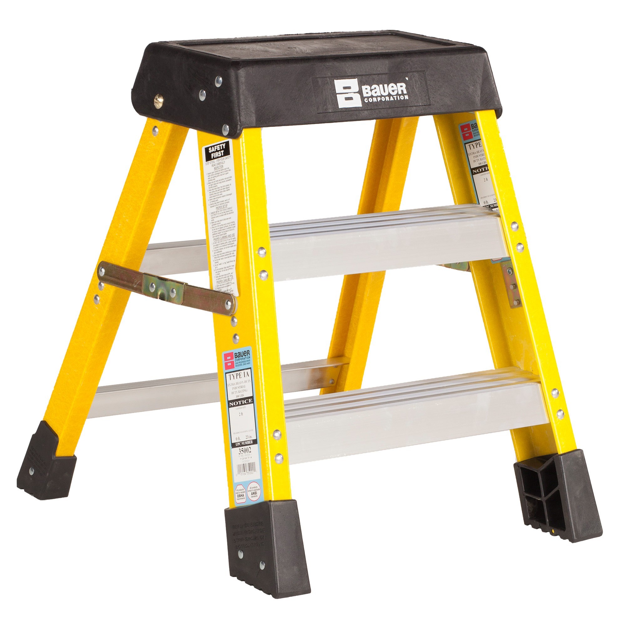 2' Fiberglass 350 Series Stepladder Type 1A 300 Lb. Rated Bauer