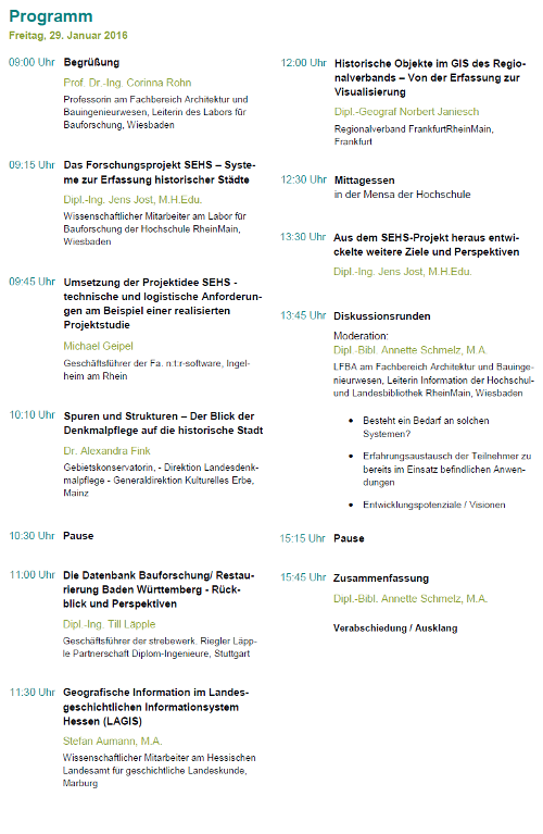 Labor für Bauforschung an der Hochschule RheinMain Fachgespräch SEHS