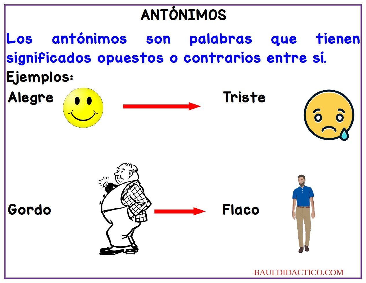 Antónimos Baúl Didáctico Español