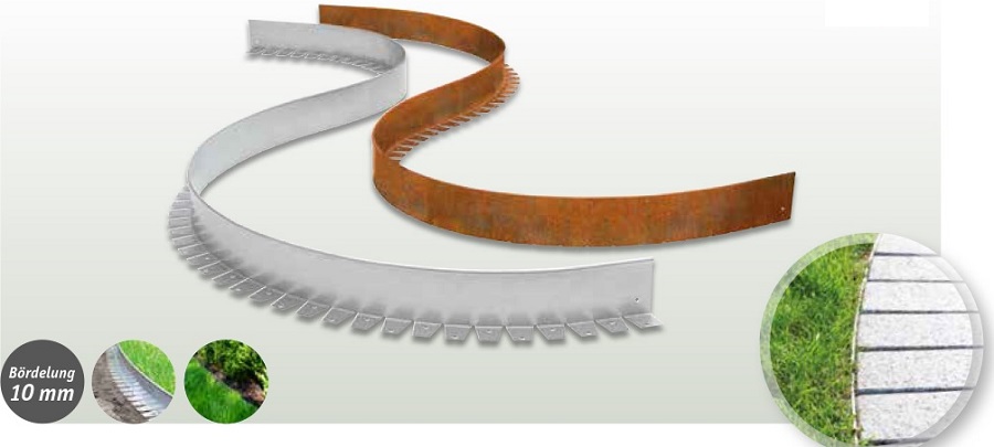 Flexible Beeteinfassungen aus Edelstahl das Original