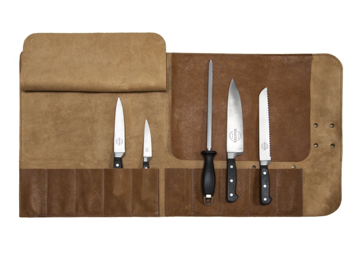 LEATHER KNIFE ROLL BAG UTAH Bauum Apron Custom Personalised Leather