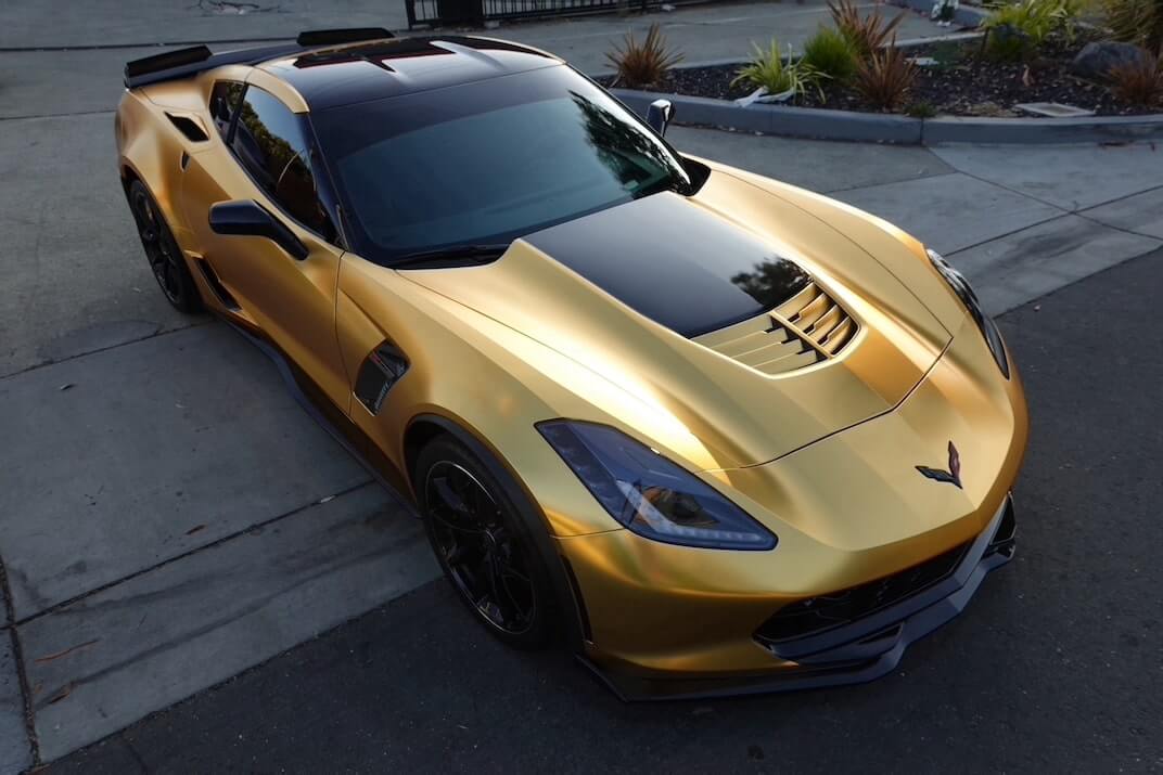 2016 Chevrolet Corvette Z06 Gloss Gold Conform Chrome Vinyl Wrap
