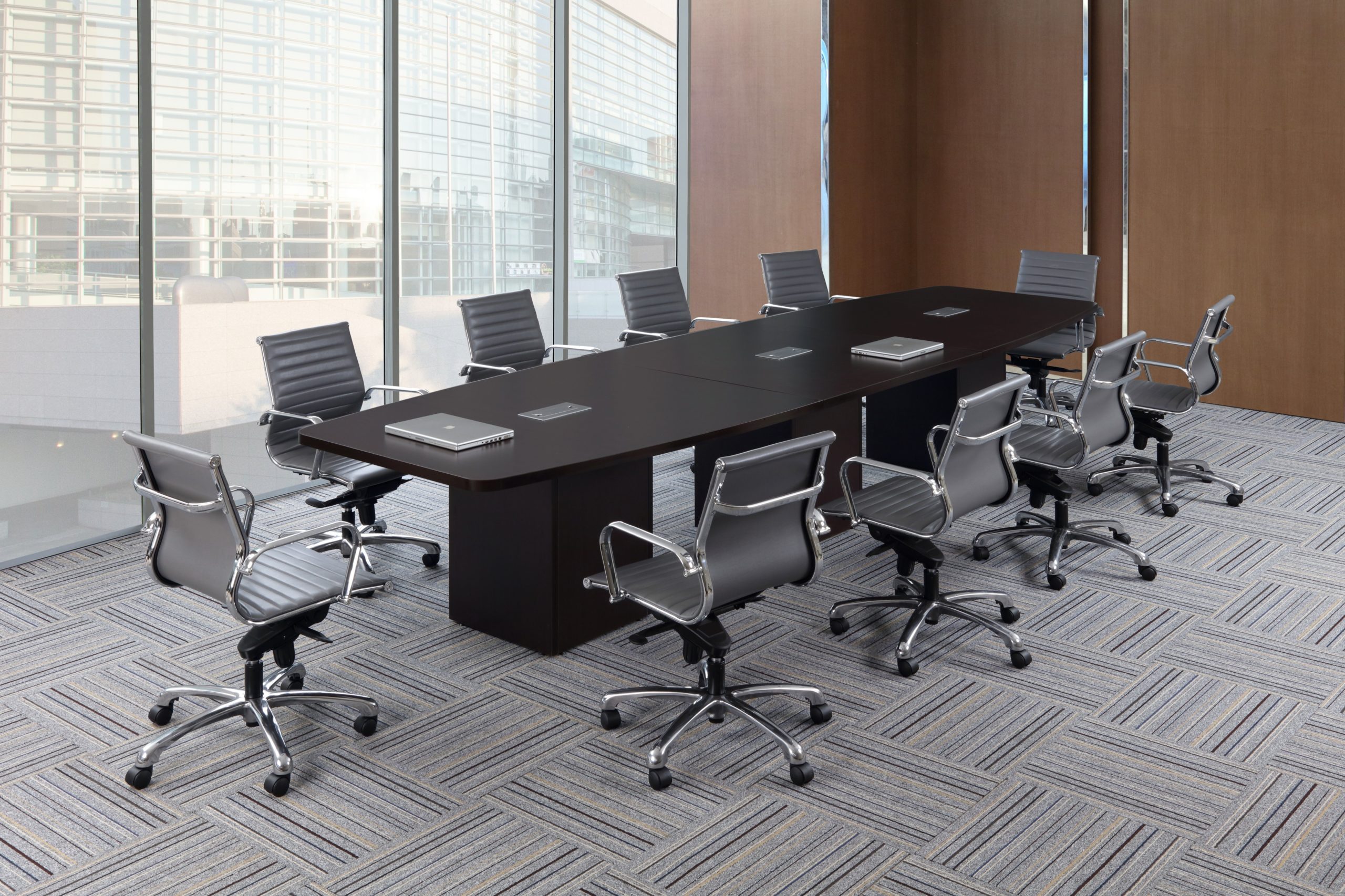 Boat Shaped Laminate Conference Table with Cube Bases Bay Area Office Solutions