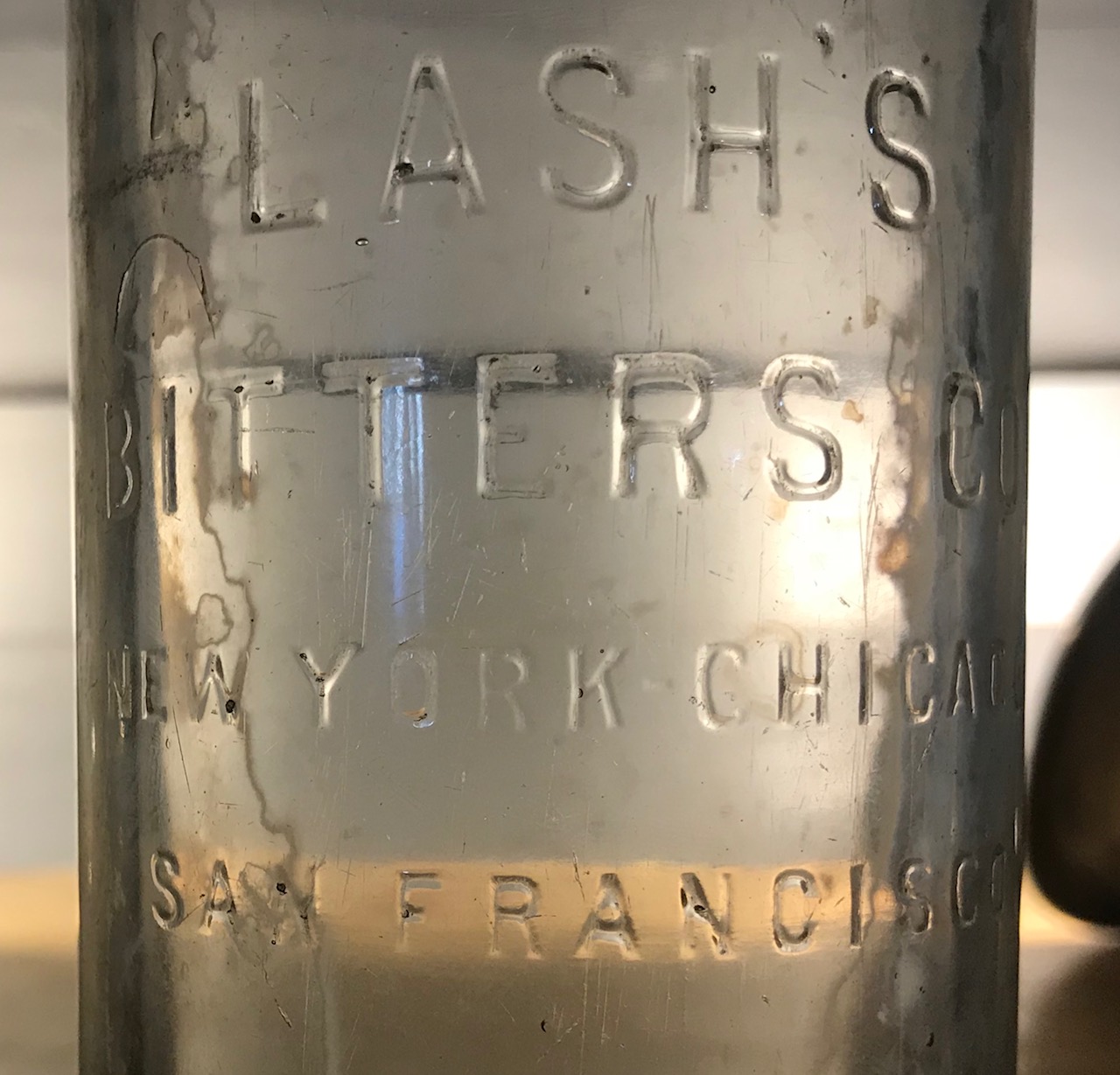Lash’s Bitters Co., New York Chicago San Francisco Bay Bottles