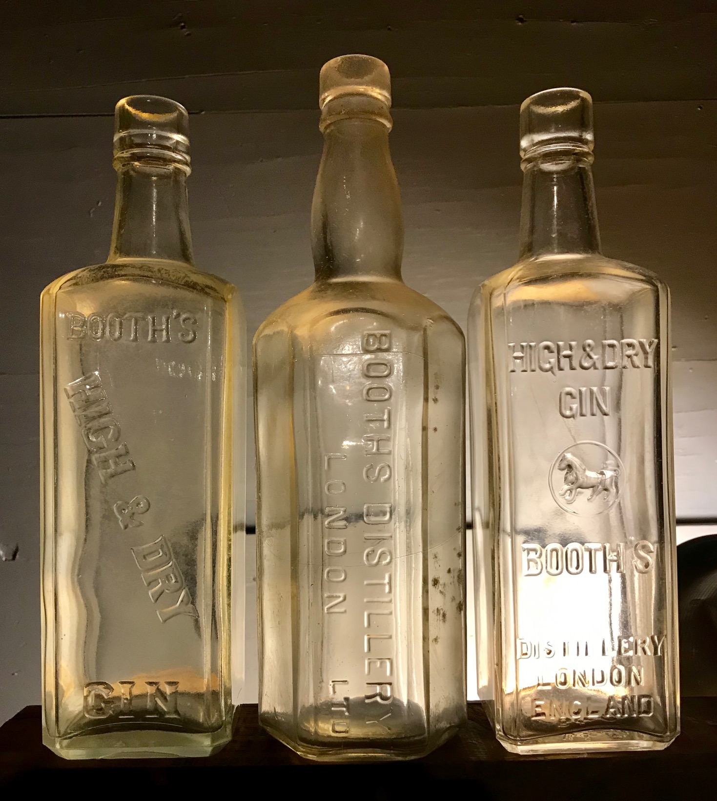 Booth’s Distillery, London England, High & Dry Gin Bay Bottles