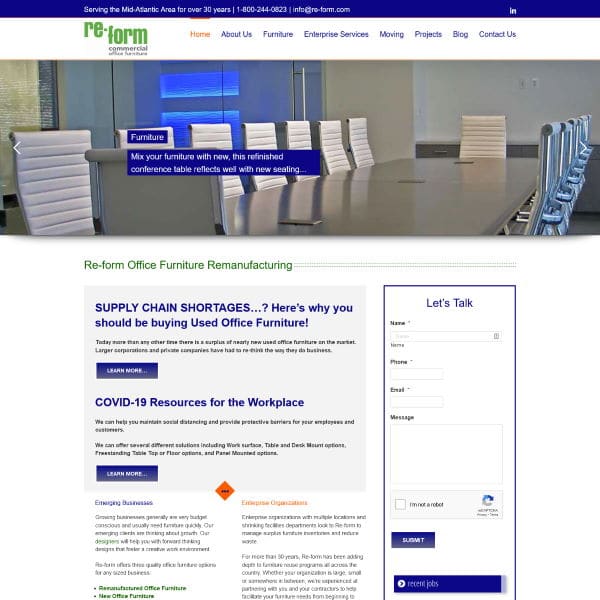 Reform Office Furniture Remanufacturing Baltimore, MD Bay ESolutions