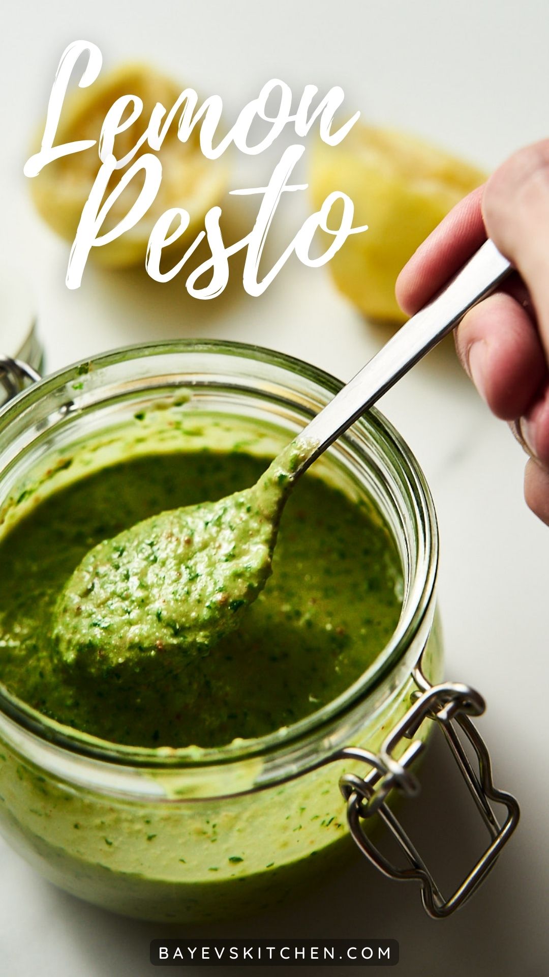 Easy Creamy Lemon Pesto Recipe With Basil & Pine Nuts