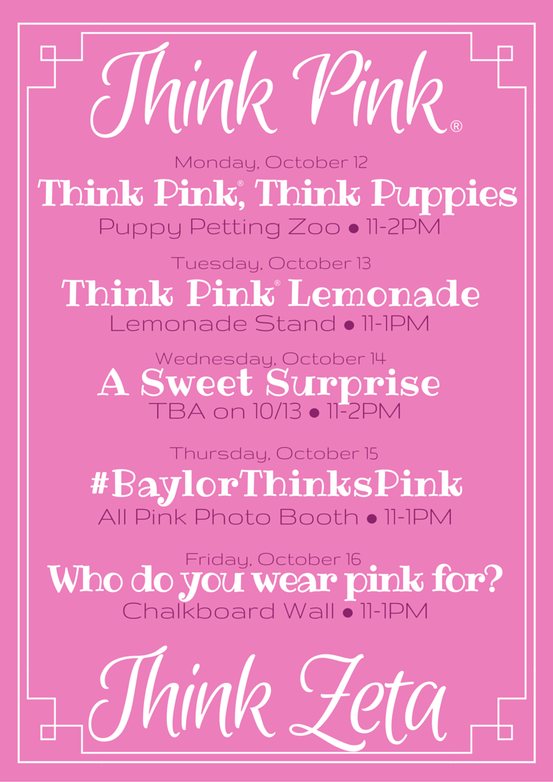 Zeta Tau Alpha Thinks Pink for breast cancer awareness The Baylor Lariat