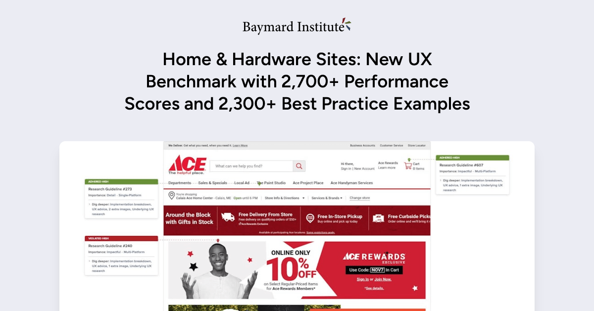 Home & Hardware Sites New UX Benchmark with 2,700+ Performance Scores