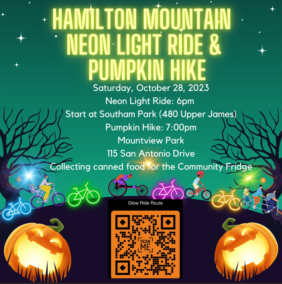 First Hamilton Mountain Neon Ride & Pumpkin Hike In Support Of Hamilton
