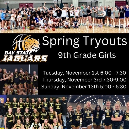 spring season 2023 Bay State Jaguars 9th Grade Girls Spring Season 2023 Tryout Dates and