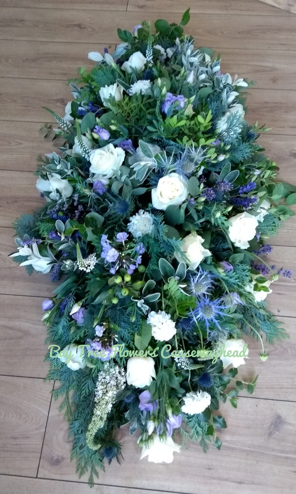 Scottish style Coffin Spray Bay Tree Flowers