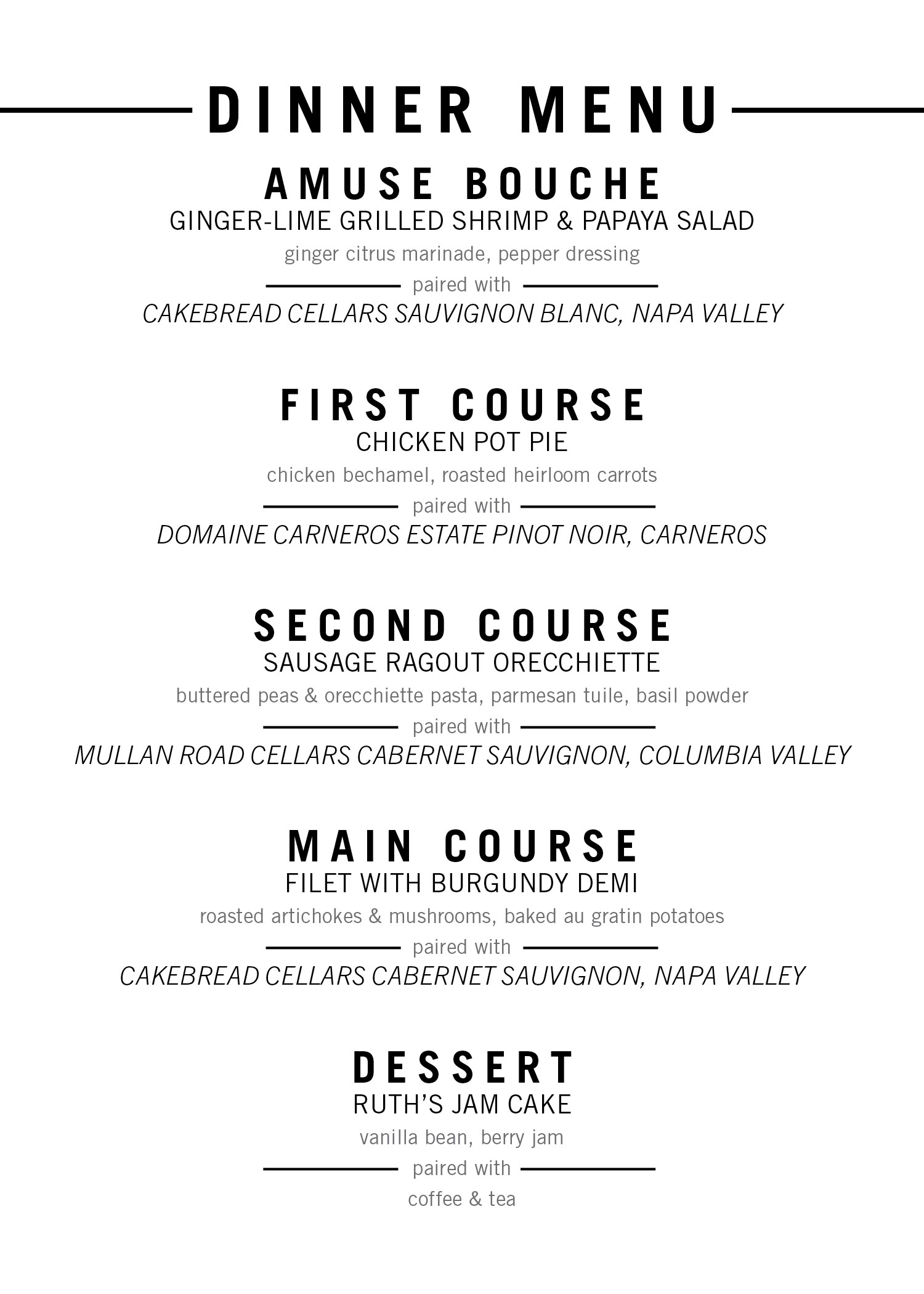 Cakebread Cellars Wine Dinner Ruth’s Chris Steak House, Eastport