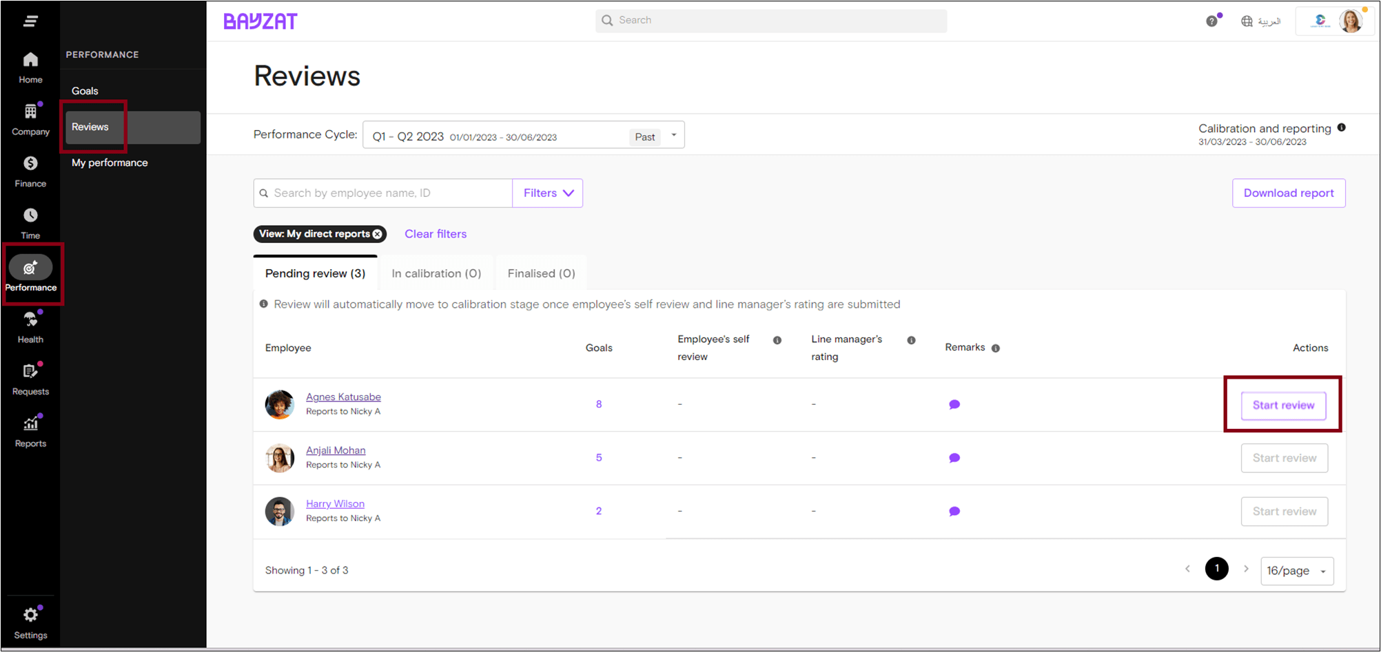 Reviewing employee performance as a Line Manager or Admin English