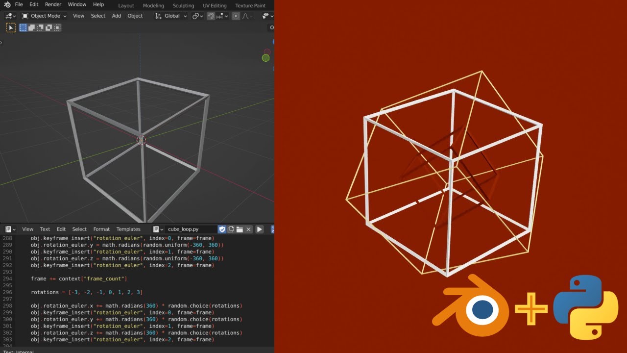 Blender Python Scripting Wireframe Cube Loop BlenderNation Bazaar