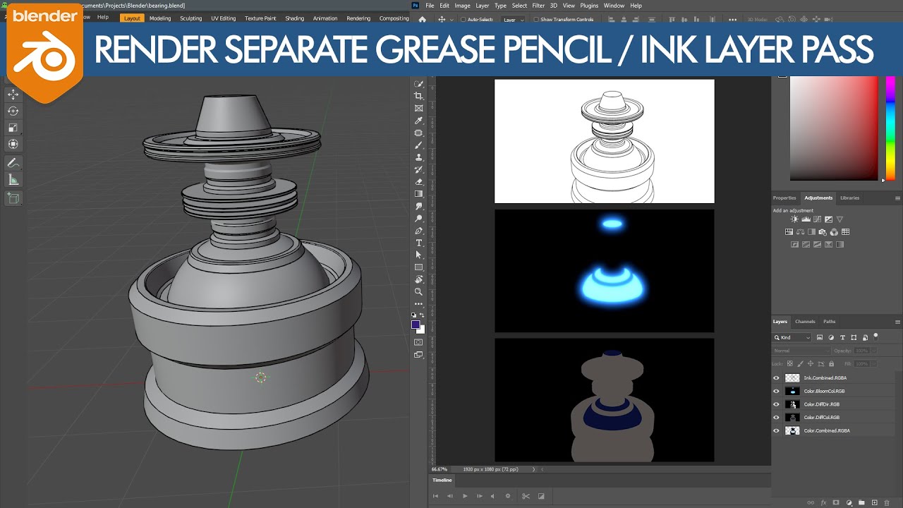 Render Separate Grease Pencil / Ink Layer Pass BlenderNation Bazaar