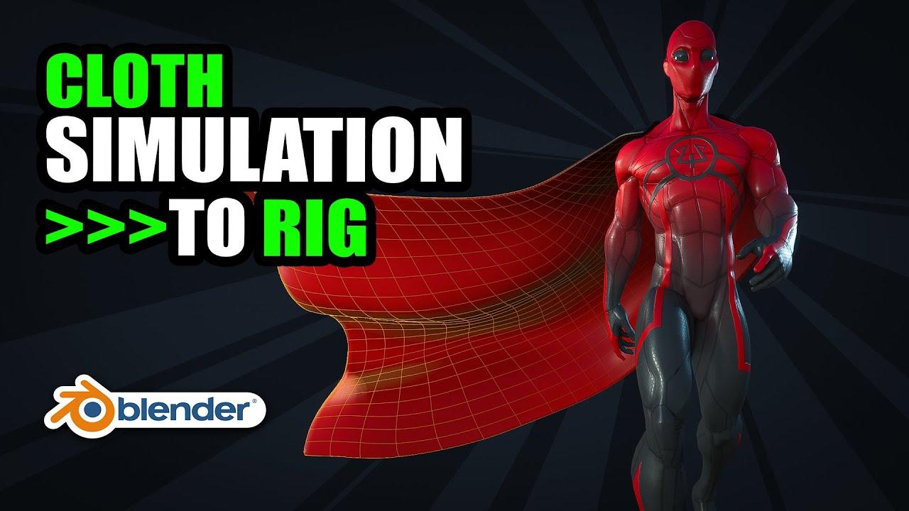 Create and transfer cloth simulation to an animated character rig in