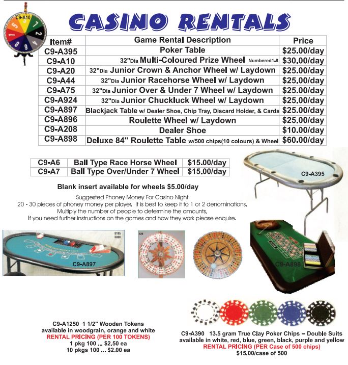 Casino Rentals Bazaar Novelty